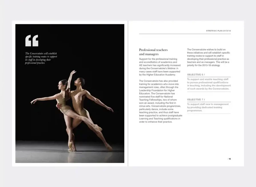 Conservatoire for Dance & Drama | Brochure design